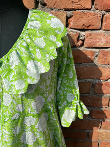 Vestido Maxi 100% Algodón Indio, Túnica Casual y Vestido Largo con Estampado Bordado y Borlas, Cuello en V - Product Image 4
