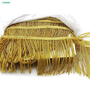 Frange en fil de bouillon 100 % polyester, couleur or foncé, personnalisable, tous designs, pour vêtements, textiles de maison et rideaux tressés – Vente en gros - Product Image 2