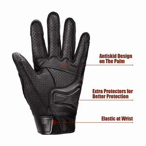 Gants de moto en cuir perforé de qualité supérieure, respirants et protecteurs pour la course - Product Image 3