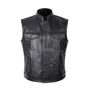 Chaleco de Verano de Alta Calidad, Hecho 100% en Cuero, Sólido, Casual, Transpirable y Personalizable para Hombre - Product Image 1