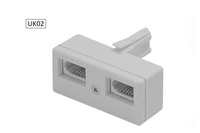 Adaptateur double ligne pour téléphone fixe britannique, accessoires électroniques, connecteur double adaptateur, plastique ABS blanc, modèle UK02