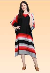 Robe kaftan élégante pour femme – Kaftan de plage imprimé coupe ample pour la collection d'été. - Product Image 2