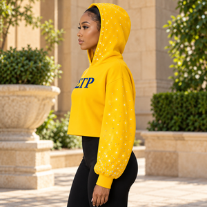 Vêtements personnalisés de la sororité grecque Sigma Gamma Rho, sweat-shirt à capuche court avec strass, accessoires grecs - Product Image 3