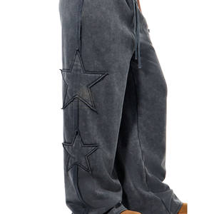 Pantalones Deportivos de Felpa para Mujer, con Bolsillos y Parches Estampados, Cómodos y Casuales para Invierno, Estilo Acid Washed - Product Image 4