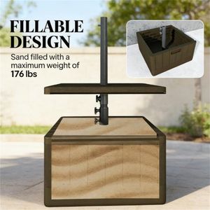 Base per Ombrellone da Patio Marrone, Solo Base per Cortile o Terrazza, Supporto per Tavolino da Caffè Incluso - Product Image 2