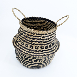 Top sale eco friendly sea grass <b>woven</b> <b>basket</b> bag room decor natural seagrass straw belly <b>baskets</b> - Product Image 2