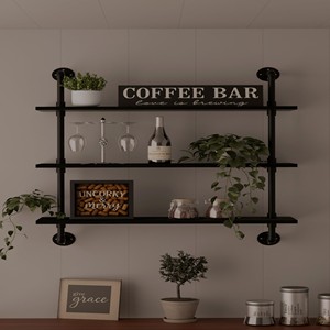 Bamboo Reclaimed Metal Frame Wooden <b>Wall</b> <b>Shelves</b> <b>Floating</b> <b>Shelves</b>-Eco-friendly Lightweight OEM Custom Wholesale | Aqudus Saleem - Product Image 2