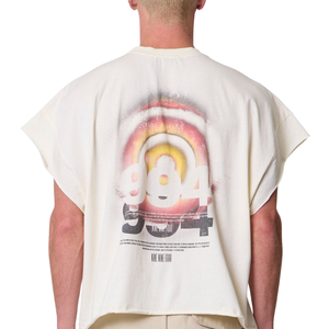 <b>Mens</b> O Neck <b>Sleeveless</b> <b>T</b> <b>Shirt</b> Loose Fit Front Back Graphic Wide Shoulder Streetwear Wholesale Custom OEM Cotton Jersey Tee Tops - Product Image 4