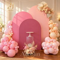 Ensemble de toile de fond autoportante en PVC rose personnalisé Chiara pour anniversaire, baby shower, mariage, fête et événementiel