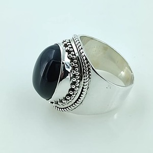 Black Onyx <b>Ring</b> 925 Sterling <b>Silver</b> Handmade Promise <b>Ring</b> for Women Oval Gemstone <b>Statement</b> <b>Ring</b> Gift July Birthstone Month - Product Image 2