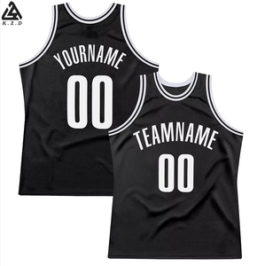 Maillot de basket personnalisé noir et rouge rayé, impression sublimée, unisexe, sans manches, respirant, polyester, adulte, toutes saisons, service OEM - Product Image 5