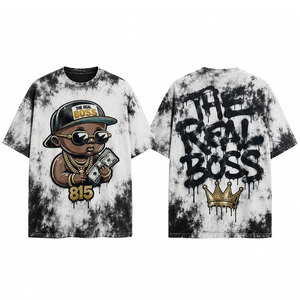 เสื้อยืดคอตตอนแท้ 100% ทรงโอเวอร์ไซส์ ทรงบ็อกซี่ ใส่ได้ทั้งผู้ชายและผู้หญิง สไตล์สตรีทแวร์ พิมพ์โลโก้ตามสั่ง รับผลิตแบบ OEM ODM ขายส่ง - Product Image 1