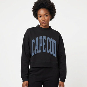 Cape Cod Manufacturer <b>Mock</b> <b>Neck</b> Crew <b>Neck</b> Cotton Fleece Sweatshirt Women Men Ladies Unisex College University Tackle Twill - Product Image 1
