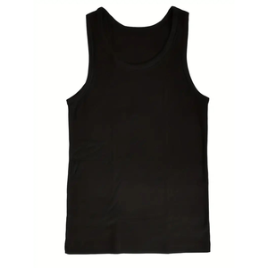 <b>Men's</b> 100% Cotton <b>Sleeveless</b> Knitted Tank Top O-Neck Regular Fit Solid Color Casual Breathable Quick Dry Oversized T-Shirts for - Product Image 1