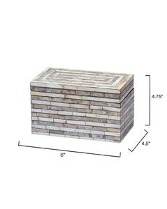 Organizador de Almacenamiento de Diseño Moderno con Incrustaciones de Mosaico de Madreperla, Caja de Joyería Rectangular de Madera para Decoración de Sala de Estar - Product Image 3