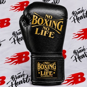 Gants de boxe en cuir de qualité supérieure, orange et noir, « No Boxing No Life », design très vendu, équipement d'arts martiaux pour adultes et jeunes, MMA - Product Image 5