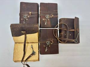 Handmade Leather <b>Journal</b> Vintage Lock Key Deckle Edge Paper Sewing Binding Rustic Travel Diary for <b>Writing</b> Sketching Gifting - Product Image 3