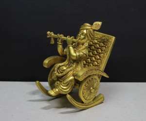 Offre Exceptionnelle : Statue de Krishna Ji en Métal Soudé Plaqué Or – Décoration Religieuse Moderne pour Cadeau et Maison - Product Image 4