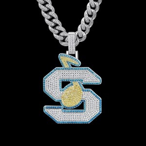 Joyería Hip Hop para Hombre, Colgante Personalizado con Letras, Plata de Ley 925, Diamante Moissanita VVS, Número, Nombre, Inicial, Logotipo - Product Image 4