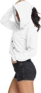 Offre Spéciale mode crop top à manches longues femmes sweat à capuche en velours tissu rose tenues deux pièces plussize courtes ensemble Prix raisonnable - Product Image 5