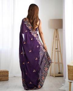 ชุดผ้าซาตินผ้าชีฟองบานผ้าซาตินหรูหราพร้อมเสื้อปักเลื่อมดีไซน์เนอร์ลำดับ5มม. สวยงาม - Product Image 3