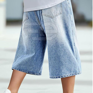 Pantalones Cortos de Mezclilla para Hombre, Corte Holgado, Estilo Casual de Verano, Transpirables, Corte Recto, Duraderos, Estilo Urbano - Product Image 3