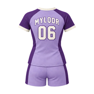 Conjunto de Fútbol para Mujer con Degradado, Camiseta Sublimada de Manga Corta con Cuello en V, Pantalones Cortos, Uniforme de Fútbol Personalizado, Ecológico y Transpirable - Product Image 2