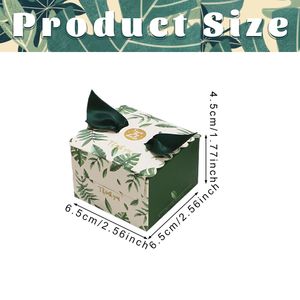 Cajas de Regalo Mini de 2 Estilos con Hojas Verdes, 50 Piezas, Cajas para Dulces con Cintas para Decoración de Fiestas de Cumpleaños, Despedidas de Soltera y Recuerdos - Product Image 2