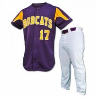 Ensemble d'uniformes de baseball personnalisés – Maillot d'équipe violet et jaune personnalisé et pantalon de baseball blanc, fournisseur pour hommes, jeunes et adultes