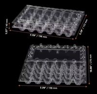 Contenants d'œufs en plastique transparent PET avec 6/8/10/12/24/30 pièces et acceptent la coutume