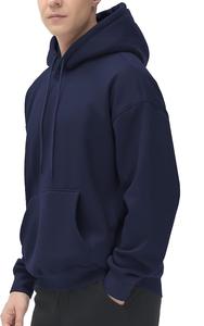 Nueva Sudadera con Capucha para Hombre, Elegante, 100% Algodón, Forrada, Manga Larga, Cuello Caído, Color Sólido, Cómoda, Tallas Grandes, Personalizable - Product Image 4