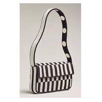 Nouvel Arrivage Sac à Bandoulière Brodé de Perles en Verre pour Femme, Doublure en Coton, Fermeture Magnétique, Sangle Unique, pour Téléphone, Clés, Cartes et Maquillage