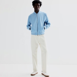 2025 hommes luxe sportif fermeture éclair vol Bomber veste haut tissu couleur unie hiver vêtements de plein air col montant poche décoration - Product Image 6