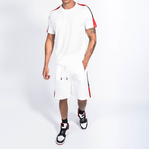 Ensemble T-shirt et short en coton blanc pour homme, décontracté, été, tricoté, séchage rapide, respirant, tenue 2 pièces - Product Image 3