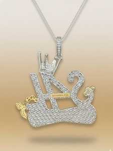 Pendentif Lettre Couronne en Argent Sterling 925 Plaqué Or 18K avec Moissanite, Breloque de Luxe Thème Hip Hop Unisexe - Product Image 3