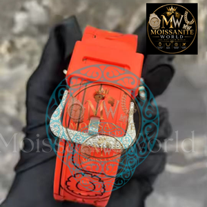 Montre-bracelet à mouvement automatique Paramount, en alliage, avec diamant Moissanite couleur D VVS1, verre traité, aiguille de luxe, bracelet 20mm - Product Image 3