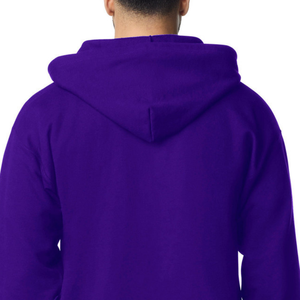Sudadera con capucha completa con cremallera para adultos, morada, personalizada, informal, de forro polar suave, para hombre y mujer, ropa al por mayor - Product Image 4