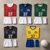 Jersey Sepak Bola Custom GOAL SPORTS Seragam Tim Lengan Pendek 100% Katun Cetak 3D Perlengkapan Olahraga Putih Dewasa