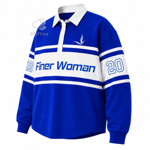 เสื้อรักบี้ลายทางสำหรับผู้หญิง Zeta Phi Beta Sorority แขนยาว คอปกโปโล สีตัดต่อ ปักลายกราฟิก - Product Image 3