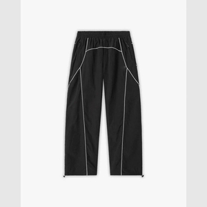 Wholesale Custom <b>Men</b> Fashion Baggy Sweatpants Loose Fit Streetwear Style With <b>White</b> Pipping Stripes Wide Leg Baggy <b>Trousers</b> - Product Image 1