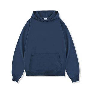 Men's <b>Oversized</b> Hooded Sweatshirt Solid <b>White</b> Cotton French Terry Casual Pullover Long Sleeve Pocket Design Autumn Wear - Product Image 4