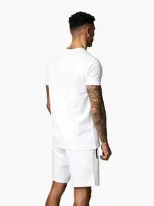 Men's <b>White</b> Cotton Short Sleeve T-Shirt Regular Fit O-Neck Casual Jersey <b>Plain</b> Dyed Solid Color Blank Design - Product Image 4