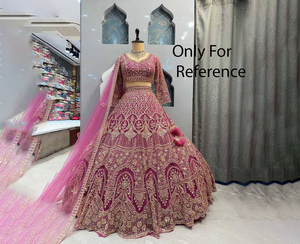 Lehenga Choli Dupatta PinkCityBlocks de haute qualité, style indien, en Georgette avec travail de sequins, réversible, pour soirée, entièrement orné – Meilleures ventes - Product Image 2