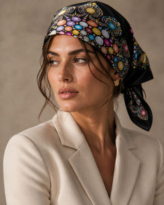 European American Women Silk <b>Square</b> <b>Scarf</b> Adult Digital Print Pattern Reversible Breathable Daily Wear All Seasons Fashion - Product Image 3