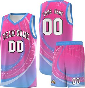 Customizable Basketball Jersey-Personalized Team Name Number Sublimation Printed 100% Polyester Eco-Friendly Breathable Sports - Product Image 1