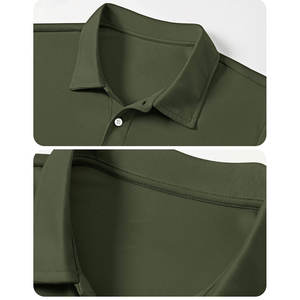 Chemise de golf décontractée pour homme, couleur vert olive, à manches courtes, en mélange polyester/coton, respirante et écologique |   Premium - Product Image 3