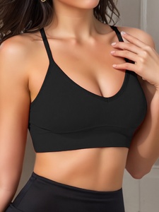 Women's High Support Simple Style Sports Bra-Breathable Spandex/Nylon Customizable Front Logo <b>Comfortable</b> Active Wear - Product Image 3