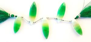 ลูกปัดหินแคลเซโดนีสีเขียวธรรมชาติทรงมาร์คีส์ผิวเรียบ สำหรับทำเครื่องประดับ ขายส่ง - Product Image 4