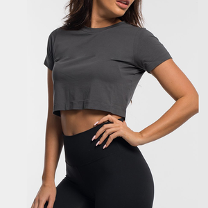 Camiseta Corta de Secado Rápido para Mujer, Transpirable, para Yoga y Deportes, con Logotipo Personalizado, Venta al Por Mayor, OEM, Marca Privada - Product Image 1