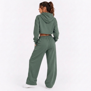 Conjunto de Ropa Casual Cómoda para Mujer, Traje de Dos Piezas Suave con Pantalones de Corte Holgado para el Hogar y Viajes - Product Image 2